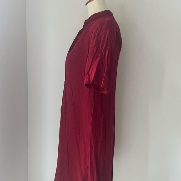 NWT Old Navy cute blouson rich red mini dress w/pleating and fully lined. - Picture 3 of 8